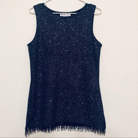 Sleeveless Sparkle Holiday Top - Sz M - Picture 1 of 6